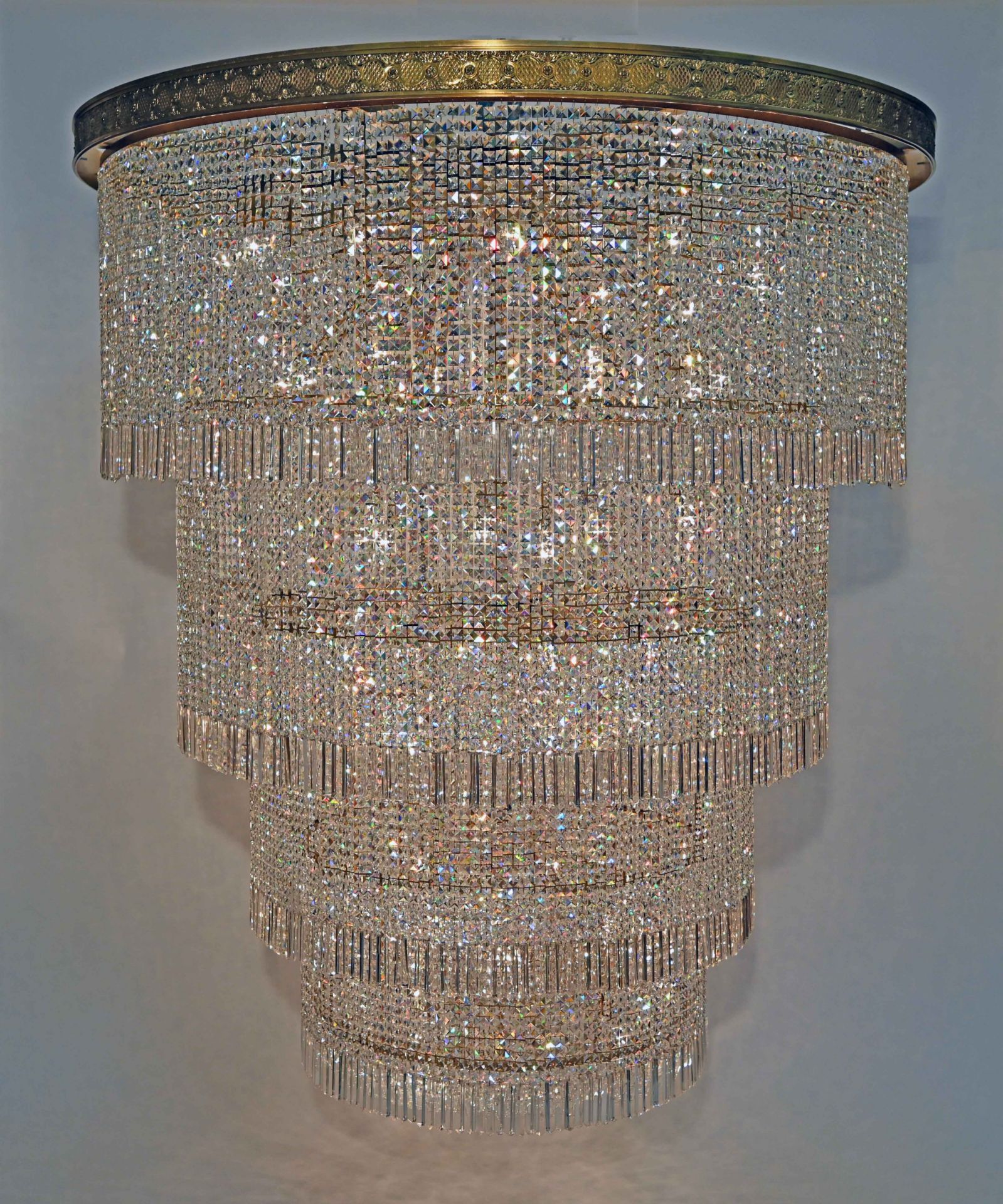Large Swarovski Cascade Chandelier High-End Style. A Luxury Crystal Chandelier A Piece Of Art And