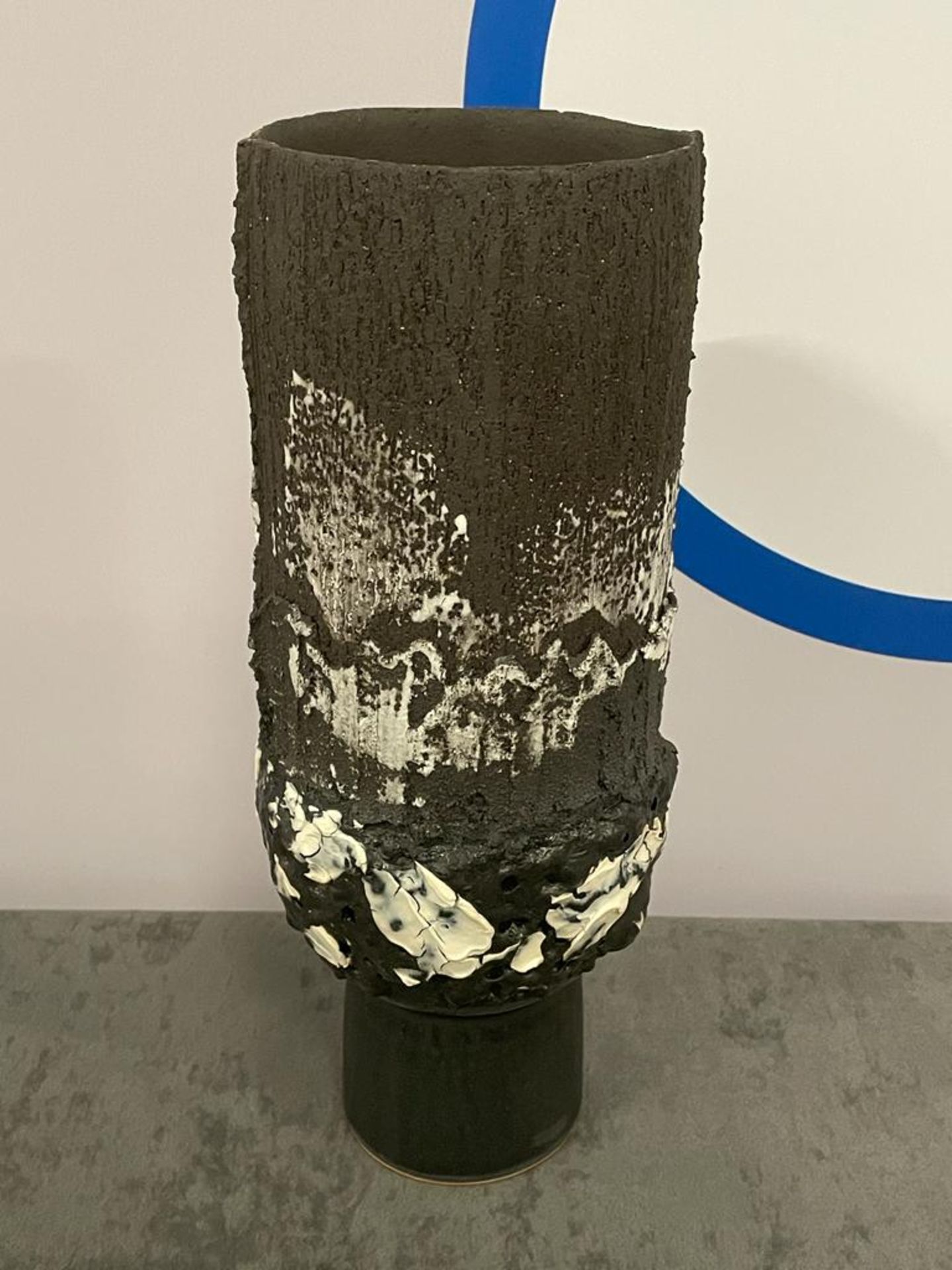 Black Pedestal Vase II BY Alison Lousada Pedestal Vase II Is A Decorative Ceramic Piece With A