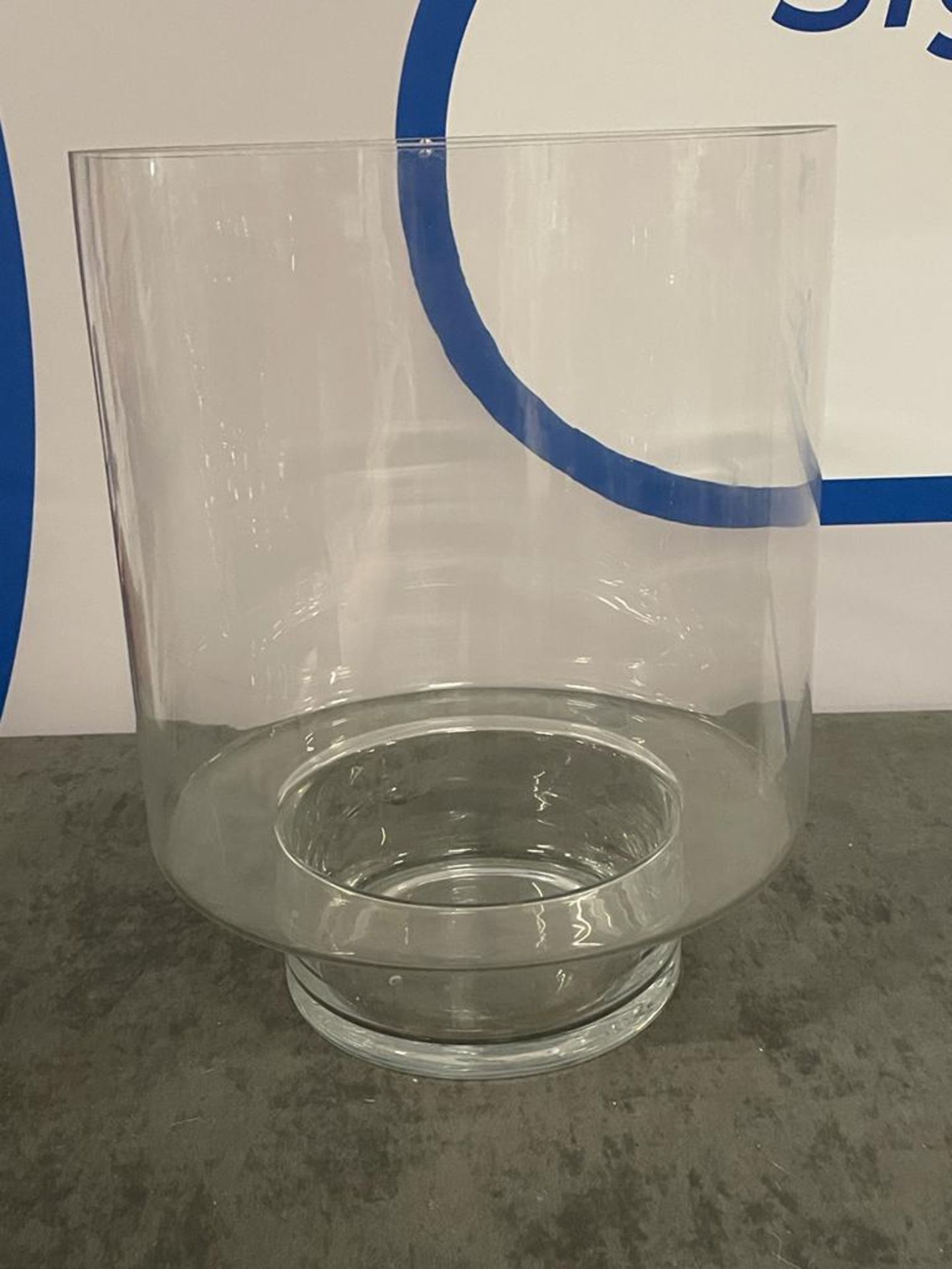 A Footed Glass Vase 34cm High (Small Chip To Inner Rim) ( CP1262)