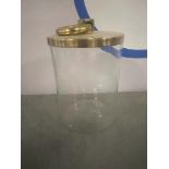 Glass Storage Jar With Brass Lid 23 Cm High ( CP1279)