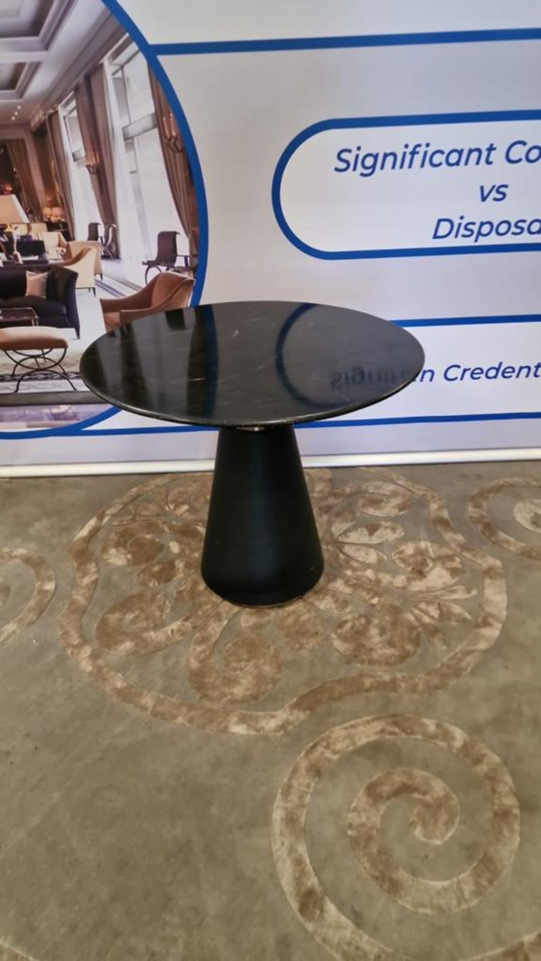 Marble Nero Marquina Round Dining Table With Brass Detail Round Base Is The Ultimate Expression Of