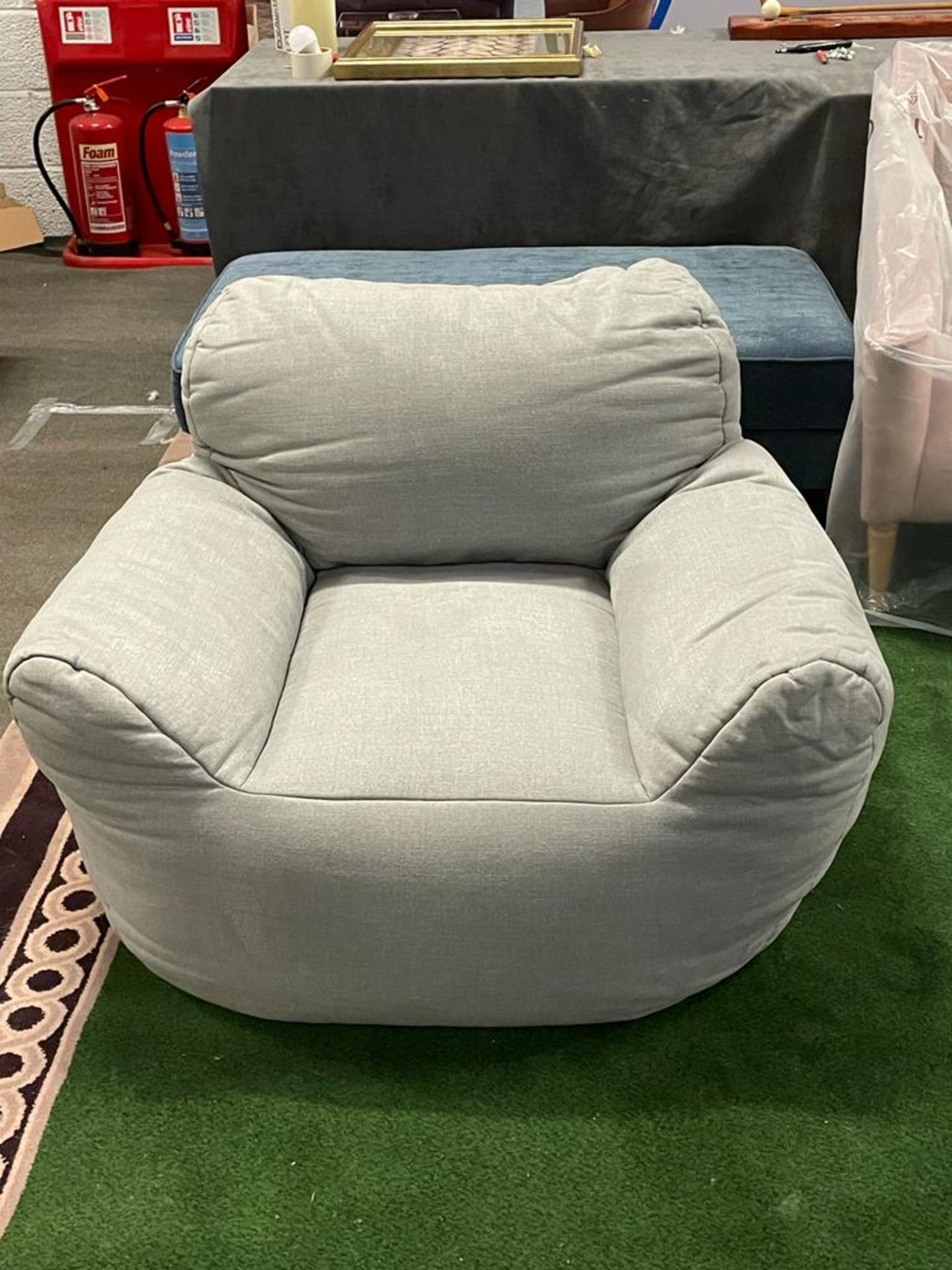 Grey Bean Bag Chair 54 (P) x 100 (W) x 73 (H) (Chair12)