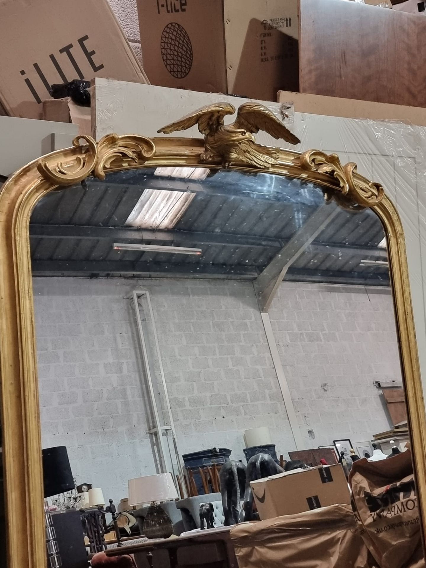 American Federal Style (20th Century) Significant Rectangular Mirror With Federal Styling Features A - Image 5 of 10