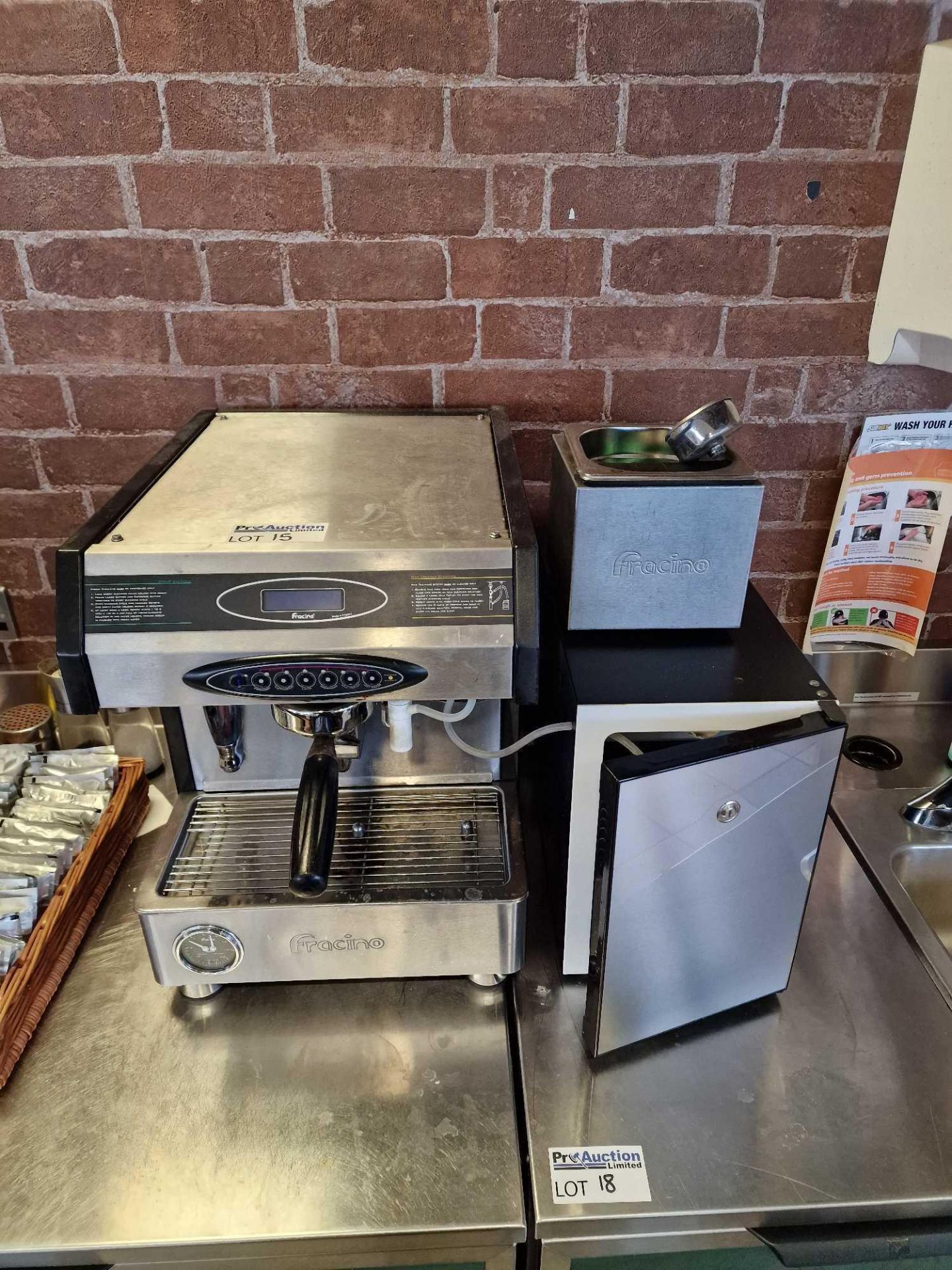 Fracino Velocino1 Espresso Coffee Machine with Vitrifige model FG101frc Milk Fridge and tap out box - Image 2 of 3