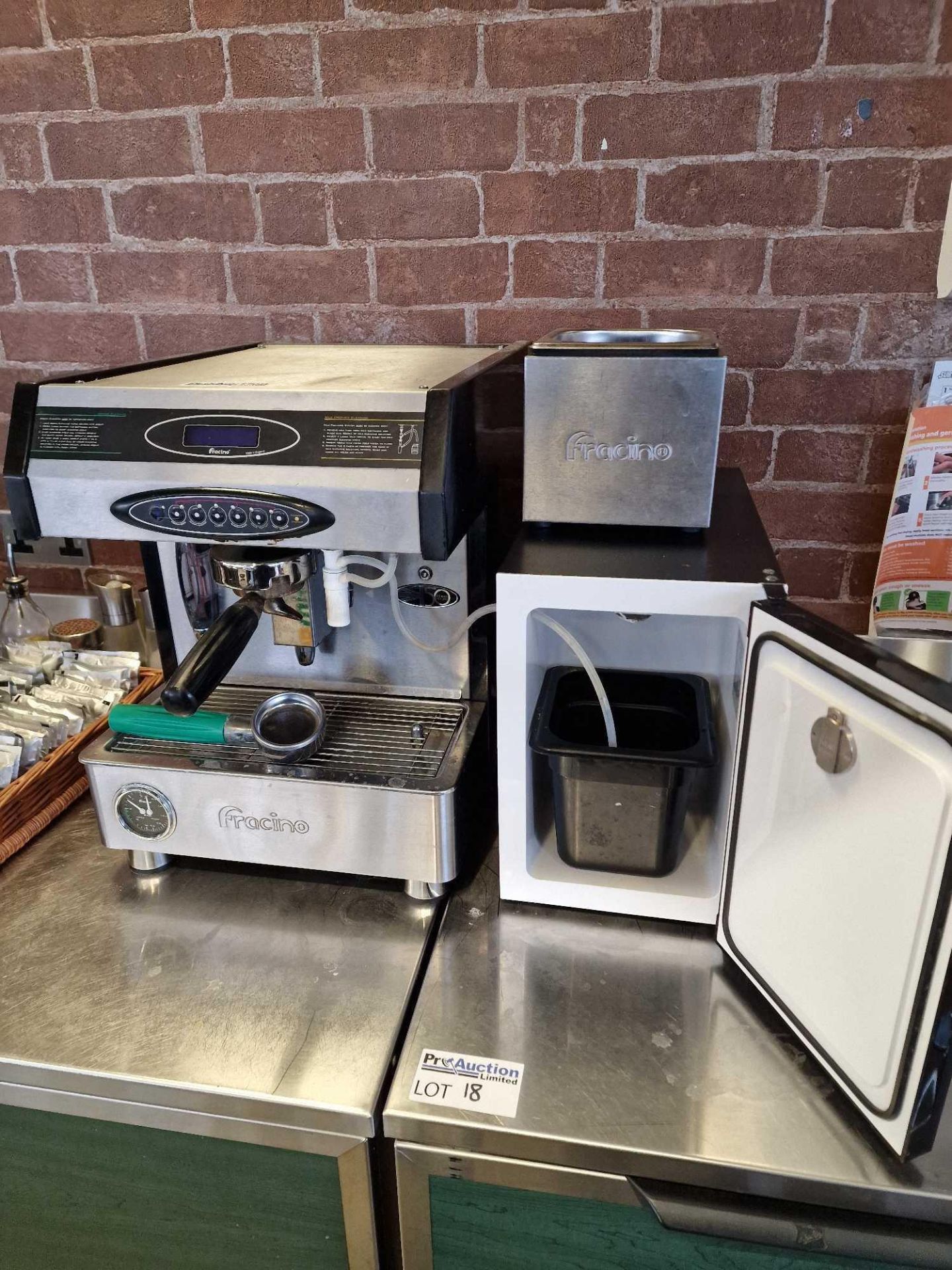 Fracino Velocino1 Espresso Coffee Machine with Vitrifige model FG101frc Milk Fridge and tap out box - Image 3 of 3