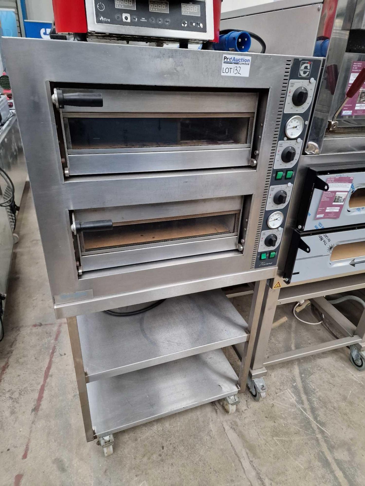Linda Lewis Stainless Steel Twin Deck Pizza Oven Tech Spec: TZ425/2M-A5-CP, Single Phase,