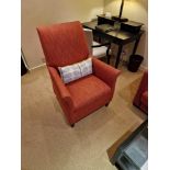 Bernhardt Hospitality upholstered lounge chair carmine on solid hardwood spring frame 76 x 52 x