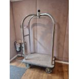 Hotel luggage cart stainless steel grey | protective wheels 1100mm x 610mm H 1910 mm