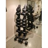 Jordan Rubber Dumbbell Set 4-20kg With Rack complete with 14 dumbbells (Room Gym)