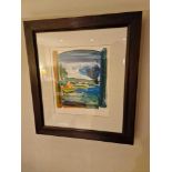 Liz Keyworth (British) framed art signed and dated 2002 1/1 in walnut coloured frame 44 x 50cm (Room