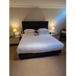 Zip and Link Superking bed, divan base and leather headboard Cheval Residence mattress 1300