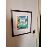 Liz Keyworth (British) framed art signed and dated 2002 1/1 in walnut coloured frame 44 x 50cm (Room