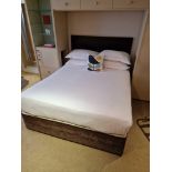 King Size bed, divan base and black ash headboard Cheval Residence mattress 1300 individually