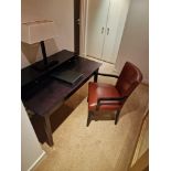 Promemoria black ash writing desk with a removable top two small drawer organiser the desk fitted