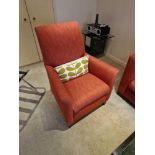 Bernhardt Hospitality upholstered lounge chair carmine fabric solid hardwood spring frame 76 x 52