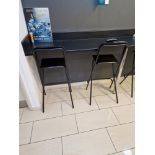 4 x Oak veneer lacquer bar stool with backrest, foldable, black/black with footrest 74 cm (Room