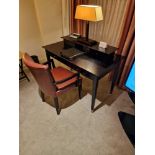 Promemoria black ash writing desk with a removable top two small drawer organiser the desk fitted