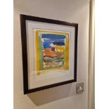 Liz Keyworth (British) framed art signed and dated 2002 1/1 in walnut coloured frame 40 x 46cm (Room