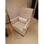 Bernhardt Hospitality upholstered lounge chair in oatmeal on solid hardwood spring frame 76 x 52 x