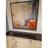 Extra large abstract framed wall art print 100 x 100cm (Room OZ1)