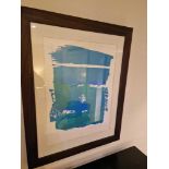 Karen Barber (British) framed art signed and dated 2002 in walnut coloured frame 81 x 101cm (Room