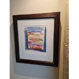 Liz Keyworth (British) framed art signed and dated 2002 1/1 in walnut coloured frame 50 x 55cm (Room