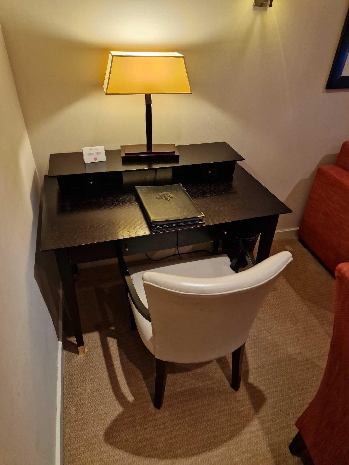 Promemoria black ash writing desk with a removable top two small drawer organiser the desk fitted - Bild 2 aus 3