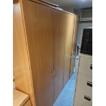 A beech two door upright storage cupboard 100 x 50 x 200cm (Room BOH)