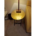 Battista by Romeo Sozzi for Promemoria Italy folding side table matt black wood with a gold top 62.5