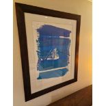 Karen Barber (British) framed art signed and dated 2002 in walnut frame 81 x 101cm (Room OZ1)