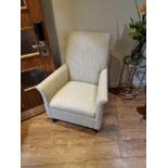 Bernhardt Hospitality upholstered lounge chair in oatmeal fabric on solid hardwood spring frame 76 x