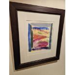 Liz Keyworth (British) framed art signed and dated 2002 1/1 in walnut coloured frame 50 x 55cm (Room