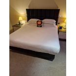 Zip and Link Superking bed, divan base and leather headboard Cheval Residence mattress 1300