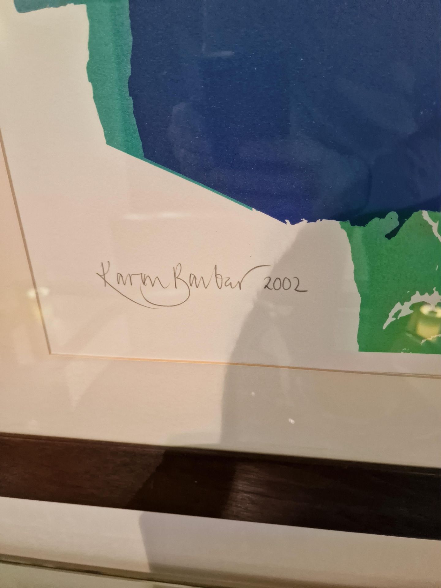 Karen Barber (British) framed art signed and dated 2002 in walnut coloured frame 81 x 101cm (Room - Bild 3 aus 3