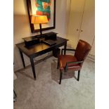 Promemoria black ash writing desk with a removable top two small drawer organiser the desk fitted