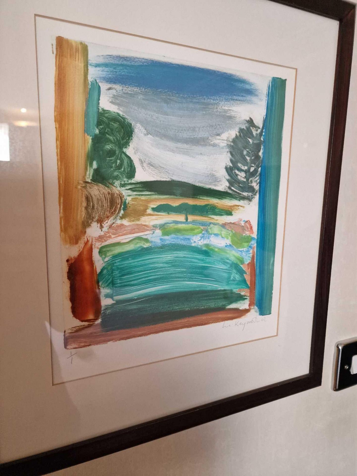 Liz Keyworth (British) framed art signed and dated 2002 1/1 in walnut coloured frame 44 x 50cm (Room - Bild 2 aus 4