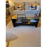 Promemoria black ash and tempered glass top coffee table with undershelf 100 x 50 x 42cm (Room 2B)