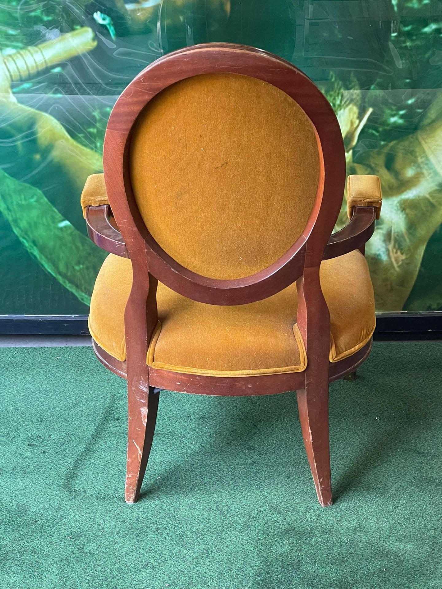 Louis XVI Style Framed And Upholstered In Gold Velvet Arm Chair 68 x 68 x 105cm - Bild 3 aus 7