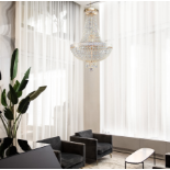 Empire Style Crystal Chandelier With A Height Maximum Of 170cm Featuring A Gold Plated Frame,