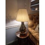 A Pair Of Heathfield And Co Louisa Glazed Bronze Ceramic Table Lamp With Textured Shade 77cm"