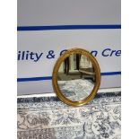 Giltwood oval frame accent mirror 45 x 36cm