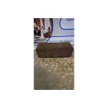 Luxale Brown Upholstered Ottoman Bench On A Cross Wooden Base 120 x 47 x 46cm