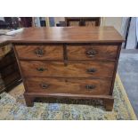 George II mahogany chest great colour and patina with rectangular top over two short and two long