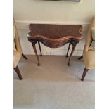 George II Mahogany Fold Over Top Card, Tea Or Gaming Table. The Beautifully Shaped Figured