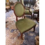 Louis XVI Style Framed And Upholstered Chair In Lelievre Paris Olive Green Salon Chair 68 x 68 x