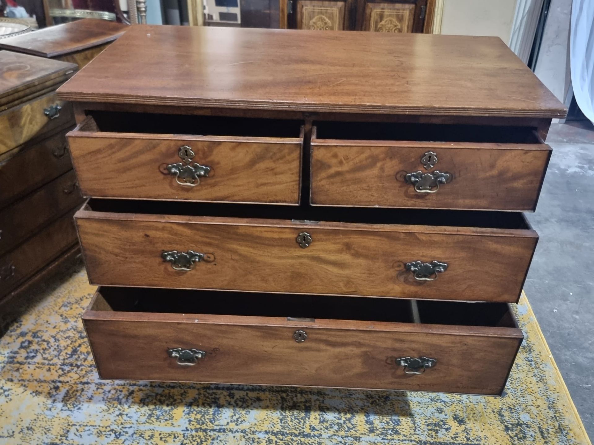 George II mahogany chest great colour and patina with rectangular top over two short and two long - Image 2 of 9