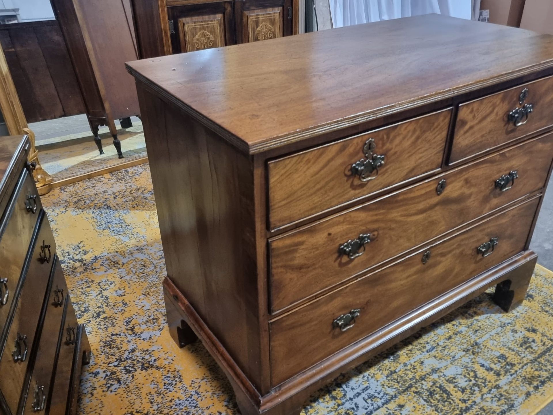 George II mahogany chest great colour and patina with rectangular top over two short and two long - Image 4 of 9