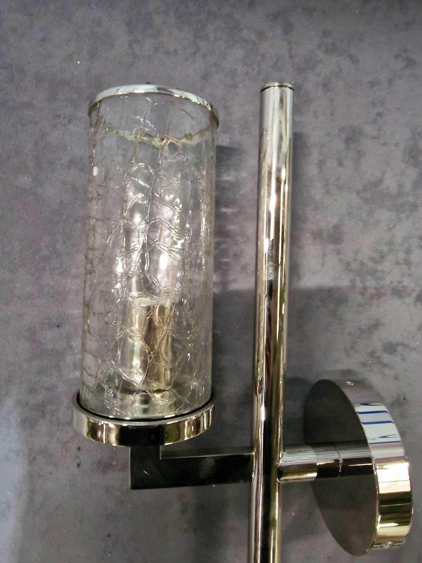 Kelly Wearstler For Visual Comfort Liaison Single Sconce In Polished Nickel With Crackle Glass Kelly - Bild 2 aus 2