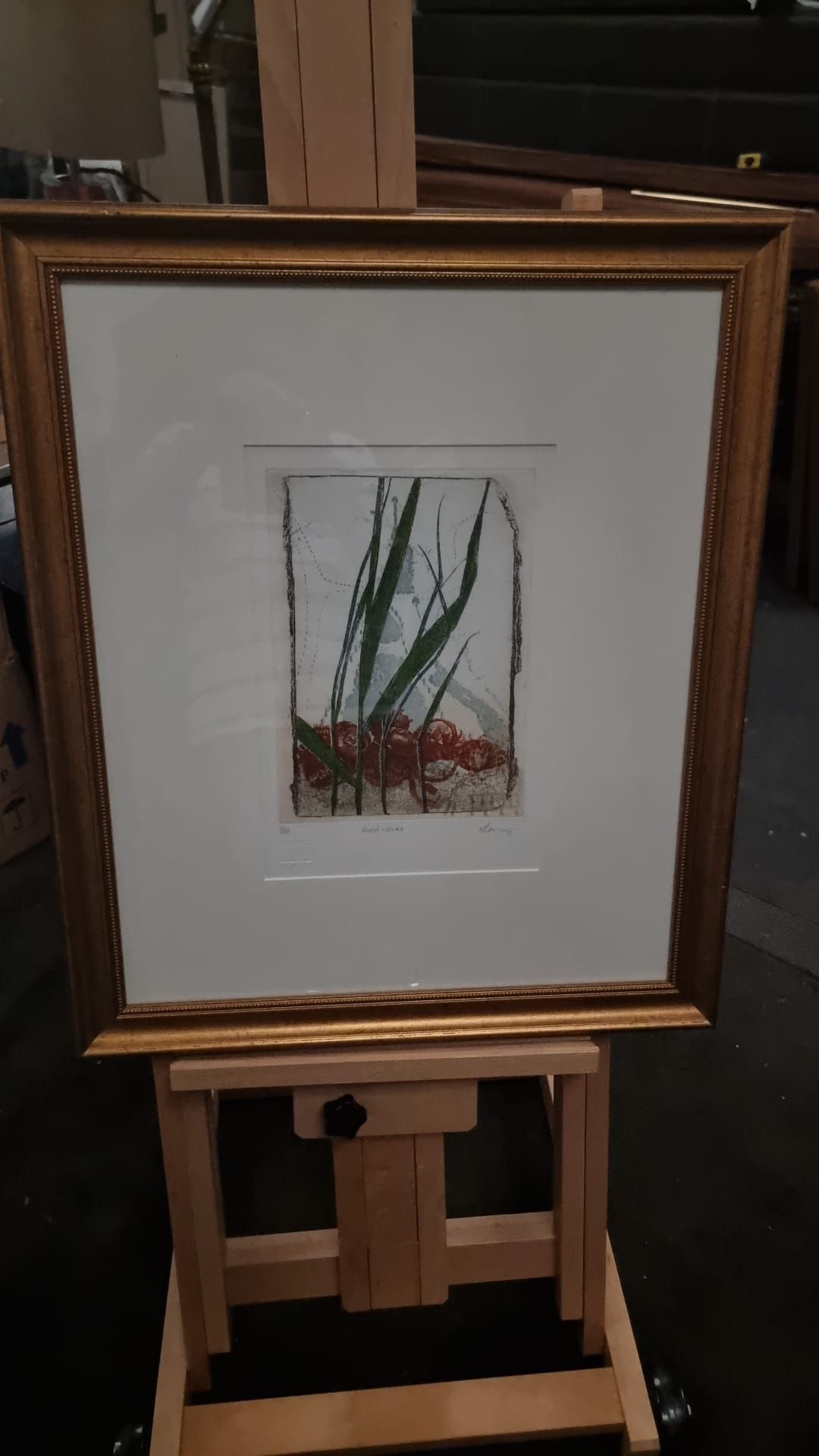 Framed Artwork Reed Works Limited Edition 3 Of 6 By Lynn Bailey (British) Monogram And Signed 59 x