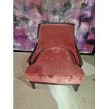 Accent chair the wooden framed stunning chair upholstered in a dark pink/red velvet to the seat